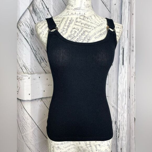 PROJECT SOCIAL T Tank Top Ribbed Black M - Picture 1 of 6